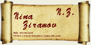 Nina Ziramov vizit kartica
